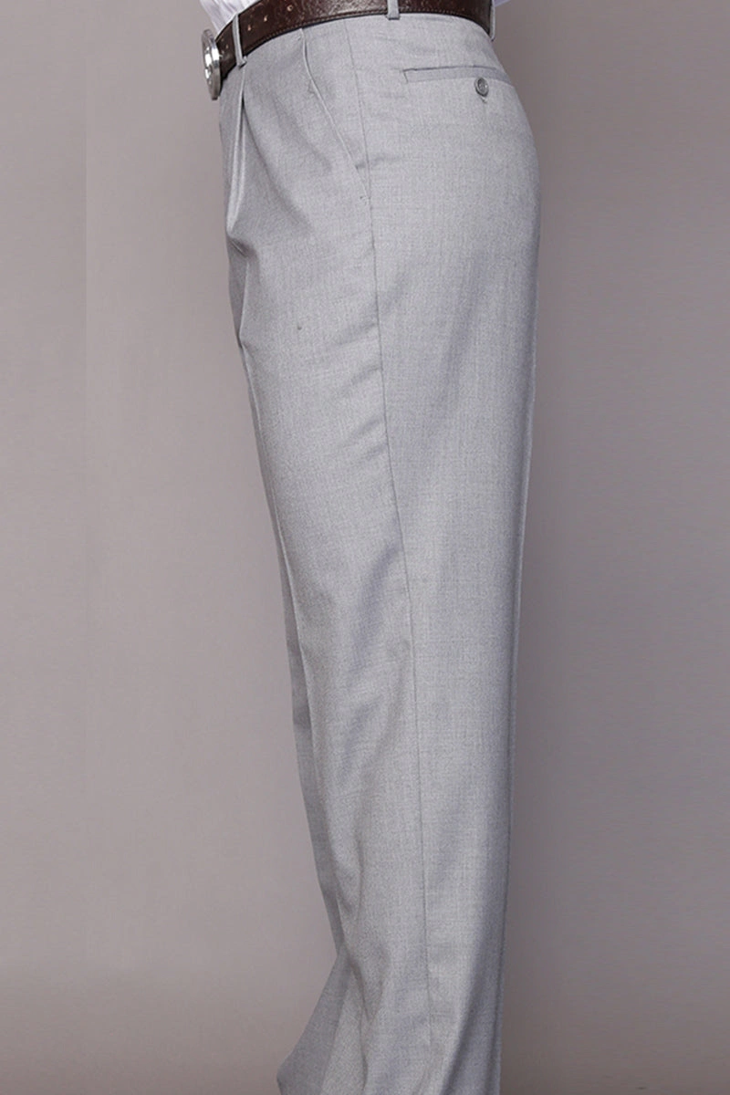 Grey Wool Power Suit Pants Big & Tall Gentlemen's Fit Classic Style